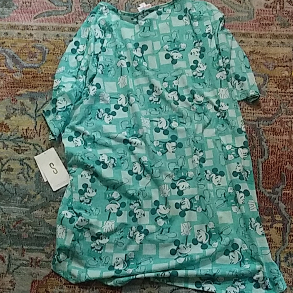 Lularoe Irma teal mint mickey s nwt - Picture 3 of 3